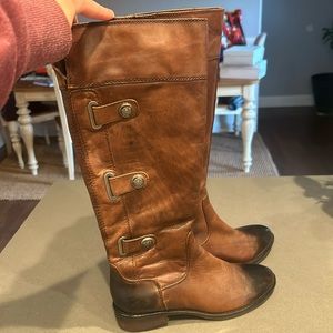 Brand new brown leather boots